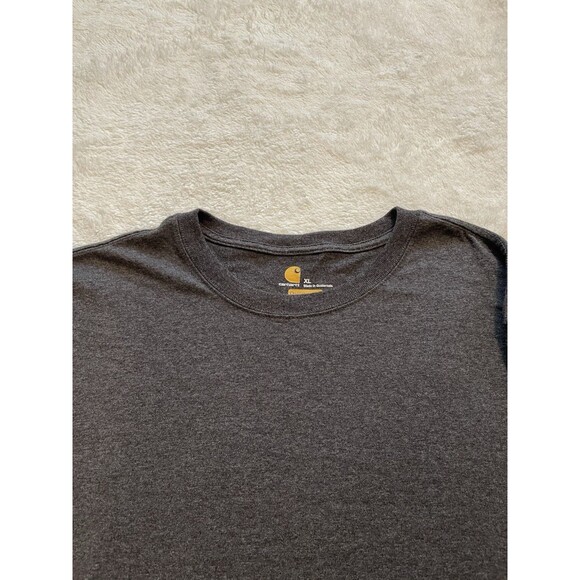 Carhartt Shirt Mens XL Heavyweight T-Shirt Long Sleeve Graphic Spell Out Gray - Picture 4 of 10